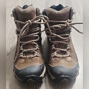 Mens Oboz Sawtooth X Mid Dry waterproof hiking outdoor boots brown/black size 7W